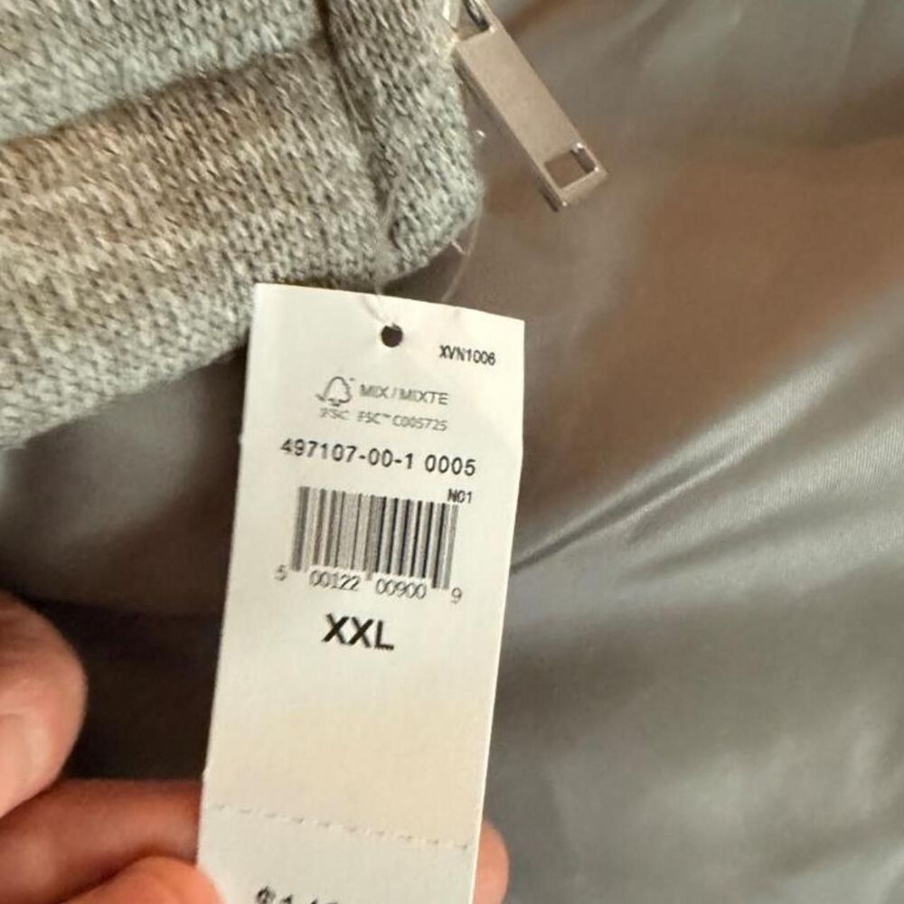 NWT Gap Heather Gray Cropped Puffer Jacket Women’s XXL Adjustable Bubble Hem - Picture 6 of 8